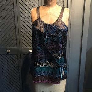 Aiko silky cami top with ruffle